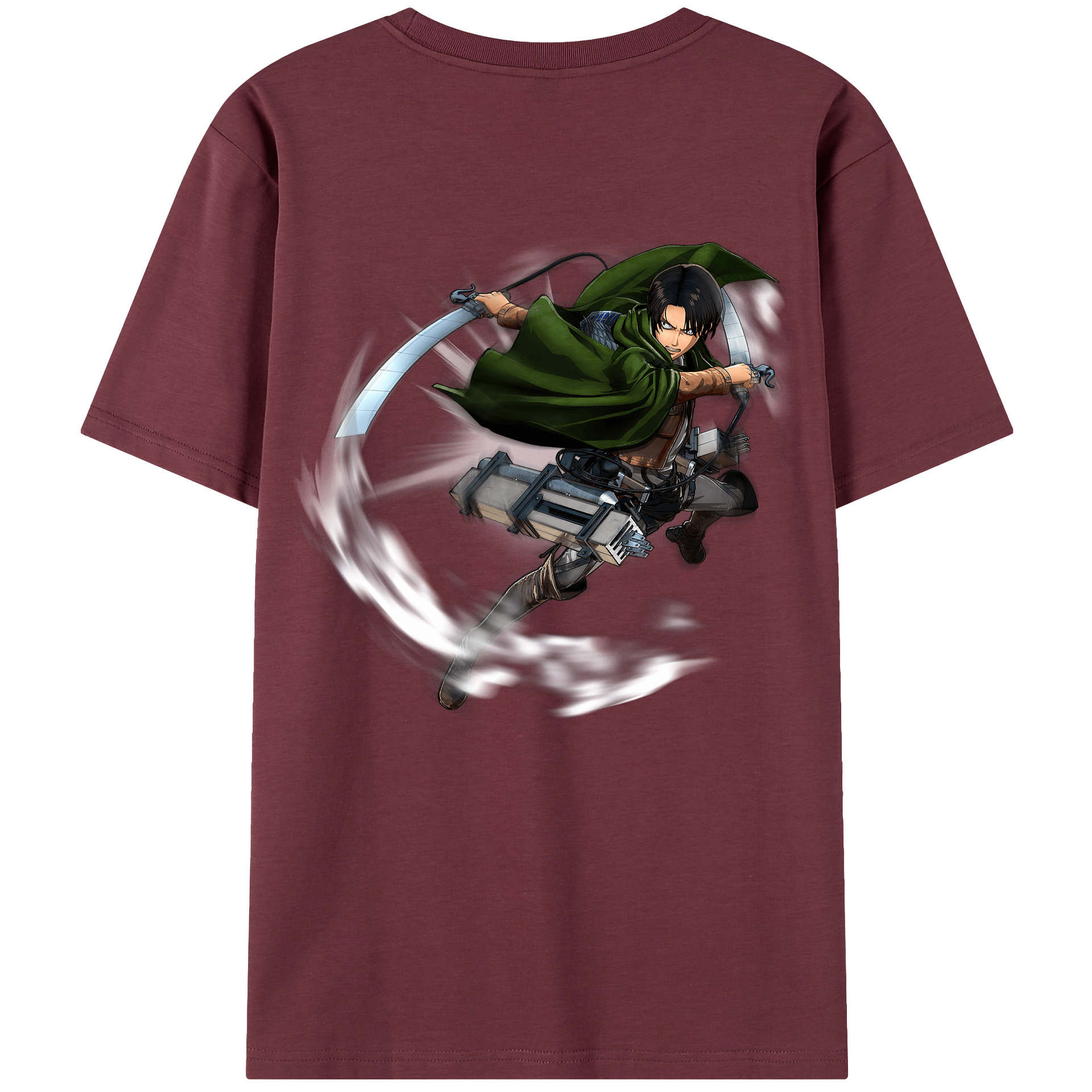 （画像用） 進撃の巨人 リヴァイ·アッカーマン Attack on Titan Levi Ackerman 綿100％半袖Tシャツ（背面プリント）